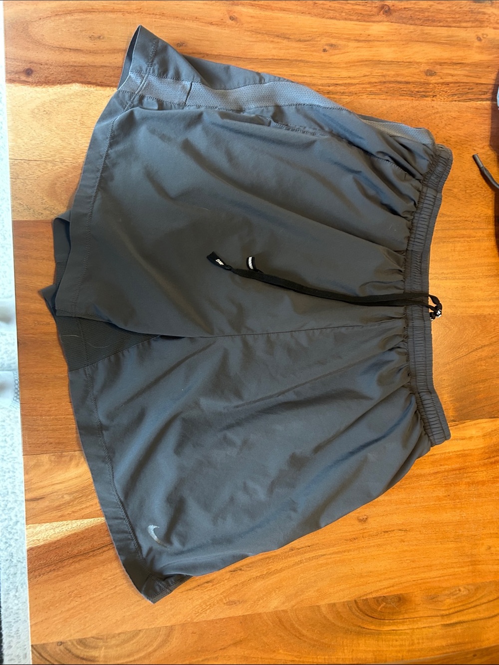 Nike Men's Athletic Shorts in Dark Gray with Black Drawstring